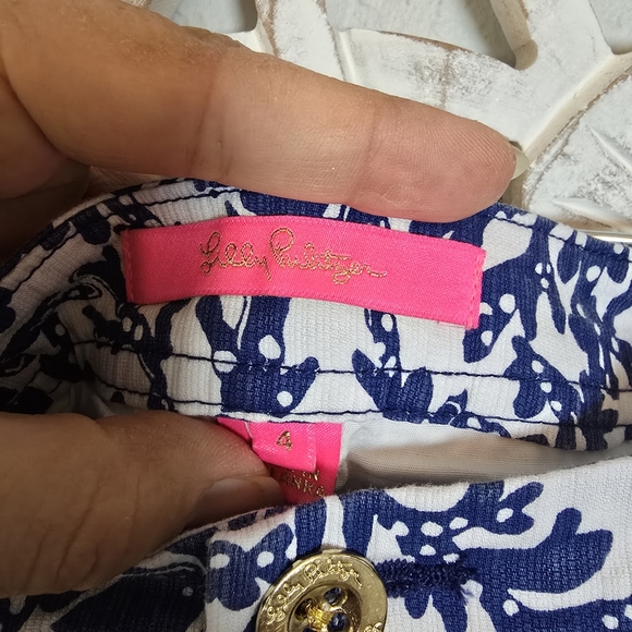 Lilly Pulitzer Colette Scallop Hem Skort Blue Size 4 Bay Blue Krillin It - Picture 3 of 9